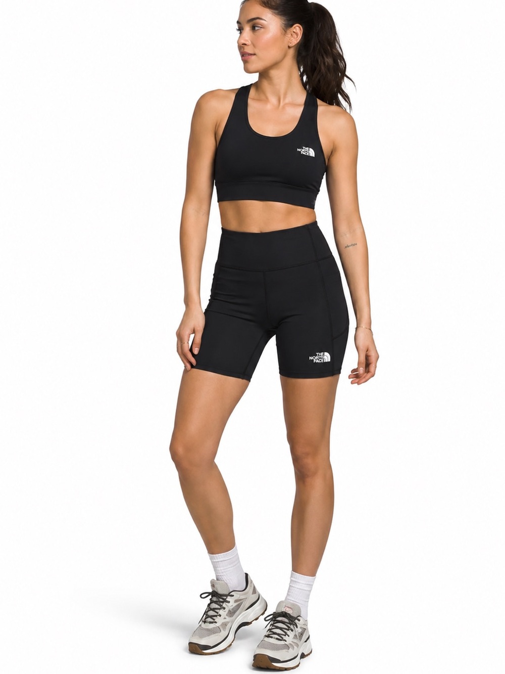 The North Face Black High-Rise Bike Shorts with Side Logo
